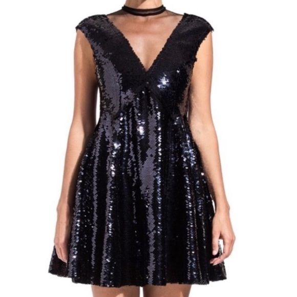 FREE PEOPLE Dance Til Dawn Black SEQUIN DRESS! ๐คฉ - Picture 2 of 8